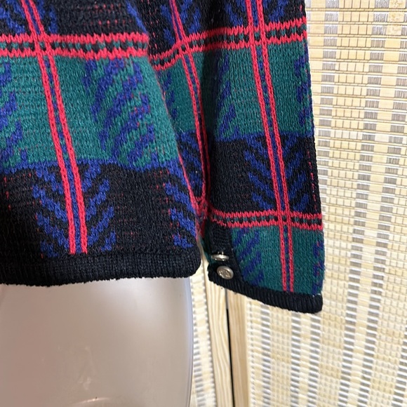 Tally Ho Vintage 1990s Y2K Plaid Tartan Button Down Cardigan Sweater Wool Medium - Picture 14 of 15